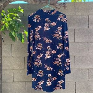 Navy Floral Bodycon Dress